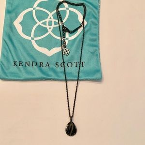 Kendra Scott Necklace Teardrop in Gunmetal